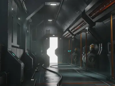 Sci fi interior 03 PBR real time Low-poly 3D model