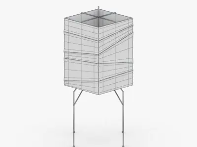 1406 - Paper Lamp Low-poly 3D model