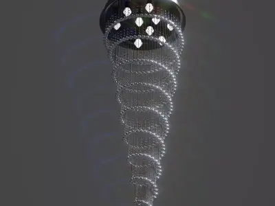 Spiral Crystal Chandelier Low-poly 3D model