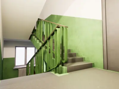 Soviet Modular Building Facade Interior Low-poly 3D model