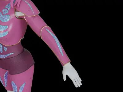 High-quality pink robot 3D model