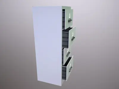 Futuristic Filling Cabinet Low-poly 3D model
