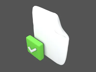 Approved Document Icon v1 001 Low-poly 3D model