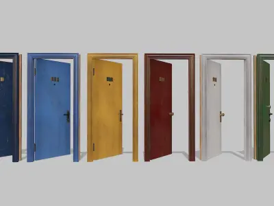 Doors option 1 Low-poly 3D model