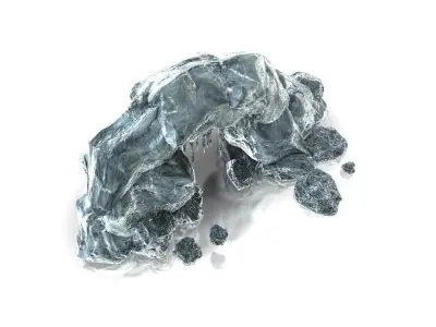 Ice cave entrance Low-poly 3D model