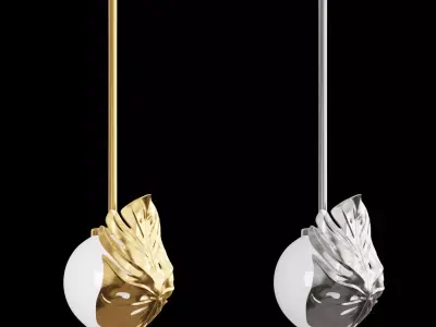 Pendant lamp Gold Monstera Leaf 3D model