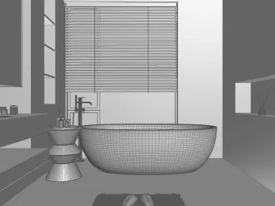 Modern Bathroom Low-poly 3D model
