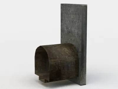 Wall with hole Low-poly 3D model