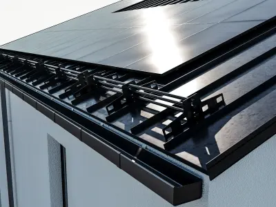 Modern house 20 at night 3D model