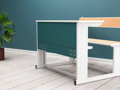 Desk and Bench Free 3D model