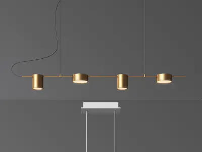 Linear Suspension Chandelier Collection 3D model