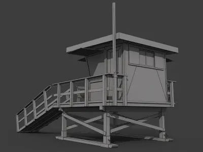 Lifeguard Tower Low-poly 3D model