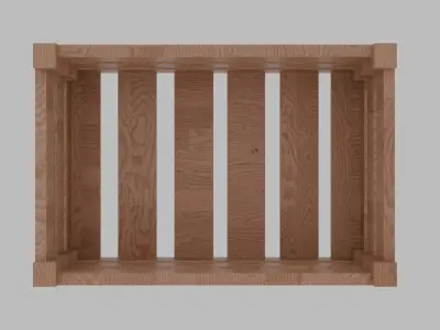 wooden box  Low-poly 3D model