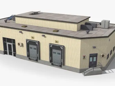 Factory x24 Low-poly 3D model
