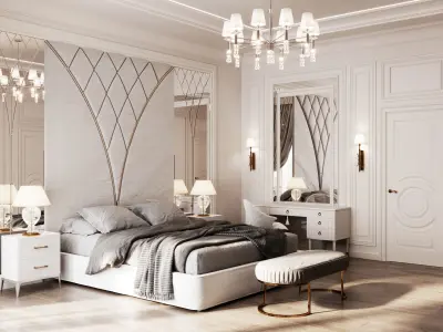 The neoclassical style bedroom 3D model 3D model