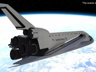  Space Shuttles Rigged for Cinema 4D Collection 