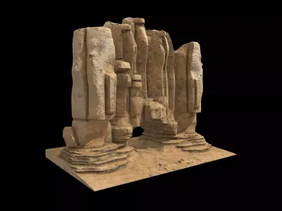 Realistic Sandstone Rock Pack  Low-poly 3D model