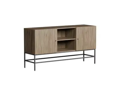 Dark Oak Wood Sideboard 3D model
