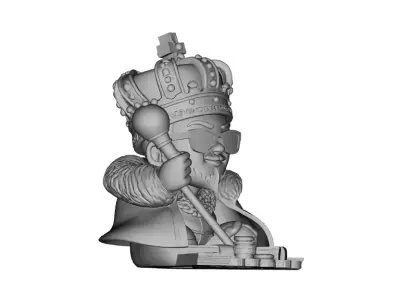 Royal Hip-Hop King Figurine Crowned Money Boss Character Model 3D print model