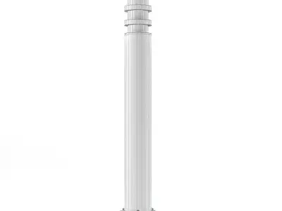 Cylindrical Exterior Standing Lamp 3D Model 3D model