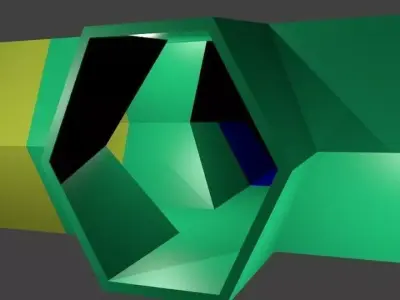 Five Modular Hexagon Hallway Set 3D model