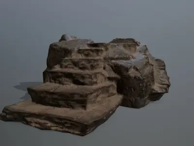 Altar Set rock Low-poly 3D model get