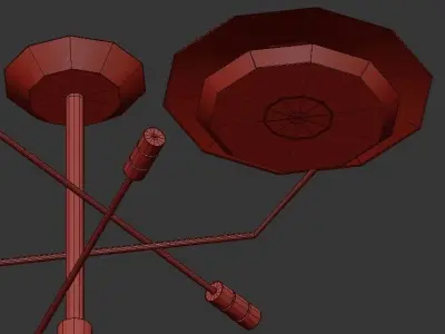 HENDRIX gold ceiling light with three circular discs 3D model