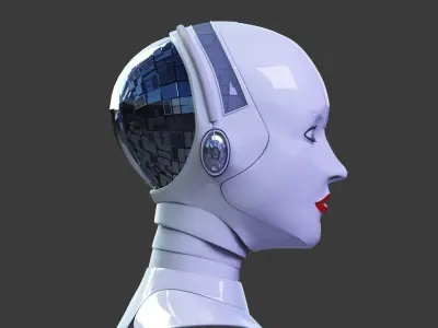 Robot 6 female with eyes 3D model