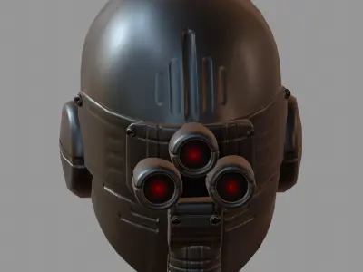 Gas mask helmet 3d model scifi Low-poly  Low-poly 3D model 177