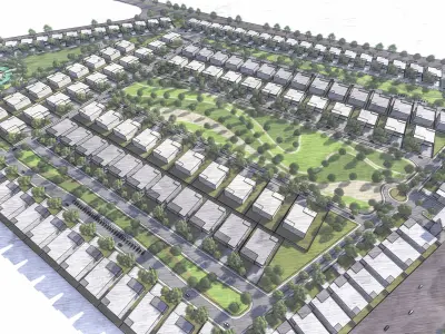 Affordable housing community project 3d model 3D model