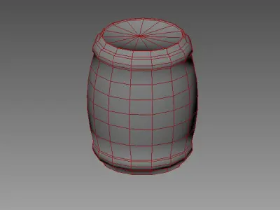 Barrel wooden Low-poly 3D model