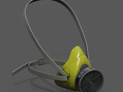 Gas mask respirator scifi military combat 3d futuristic  Low-poly 3D model