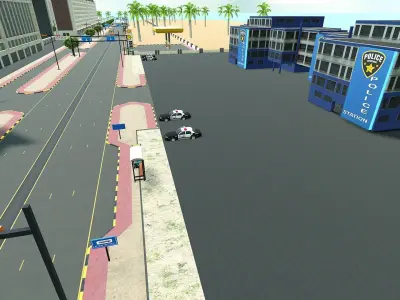 Open world City  3D model LOW POLY Game VR AR Low-poly 3D model