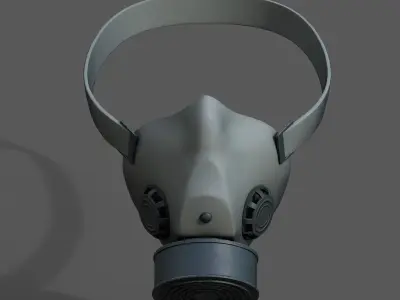 Gas mask helmet 3d model military combat fantasy cyborg space  Low-poly 3D model