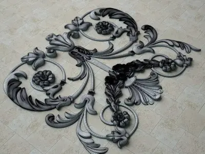 Architectural plaster ceiling carving 3D model