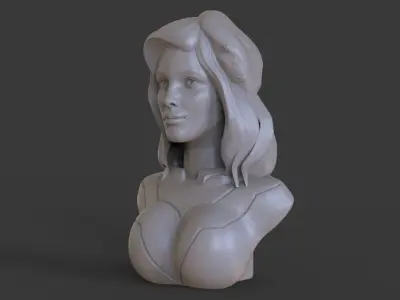 Steampunk Girl Bust 3D print model