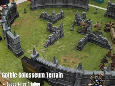 Gothic Colosseum Modular Terrain STL Set 3D print model