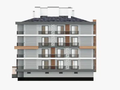 Modern Residential Building 01 3D model