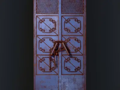 3D Designer rusty door Free 3D model
