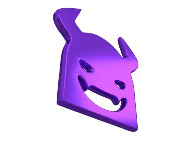 Angry Face with Horns Symbol V1 006 Low-poly 3D model