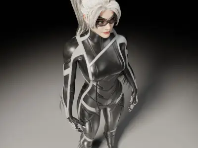 MCU Black Cat Felicia Rigged 3D model