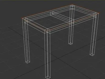 3D Model of a Computer Table Free low-poly 3D model
