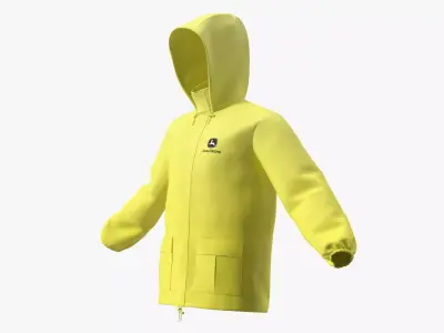 John Deere Unisex Yellow Rain Jacket 3D model