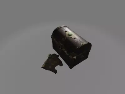 Chinese empire chest Low-poly 3D model