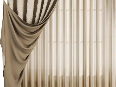 Roman and Cotton Curtain 055 Low-poly 3D model