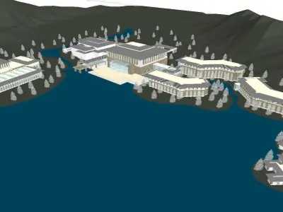 vacation spot-Resort-Fashion Leisure Hotel-095 3D model