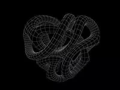 Abstract Heart Shape v2 004 Low-poly 3D model