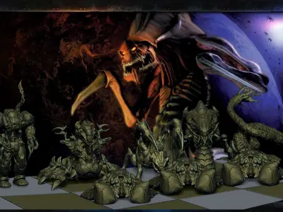 chess game inspired by StarCraft BONUS two free chessboards stl 3D print model