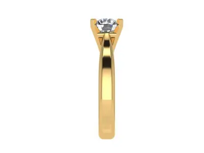 Ring066 solitaire engagement ring gold 3D print model