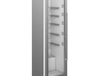 Refrigerator stainless steel gun cabinet with glass door 3D model